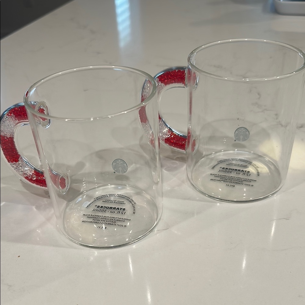 Starbucks Red and White Dining Mugs
